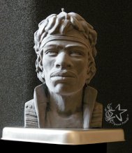 Jimi Hendrix sculpture/candles