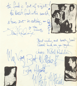 An autographed restaurant Guestbook 1969