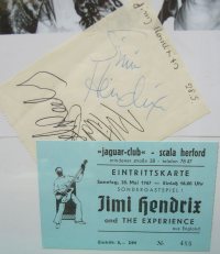 Jimi Hendrix Ticket-Autogramm Herford